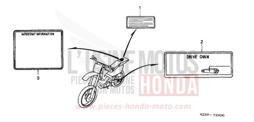 CAUTION LABEL CR250RV de 1997